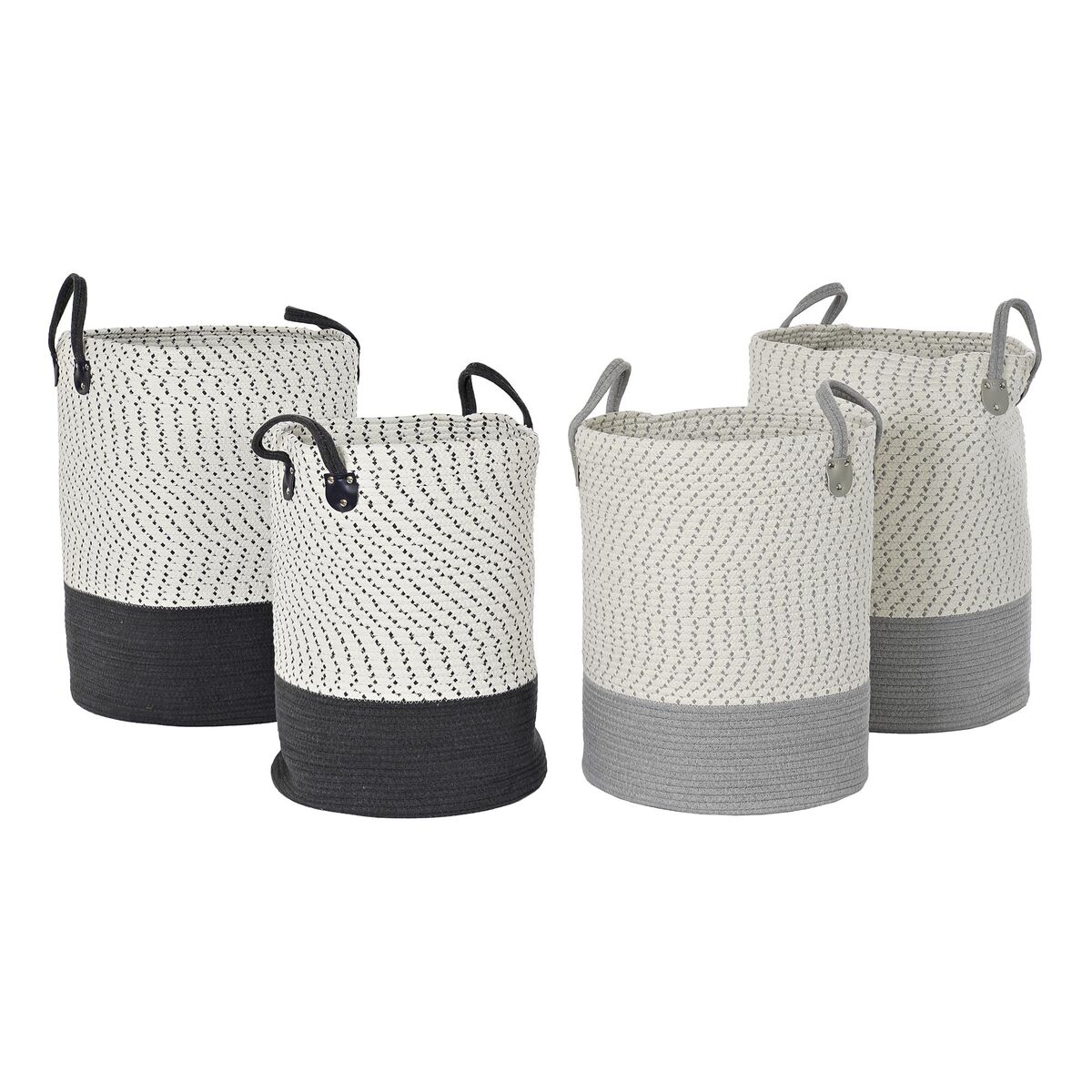 Korisetti DKD Home Decor Valkoinen Harmaa Vaaleanharmaa (2 Kappaletta) (2 osaa)